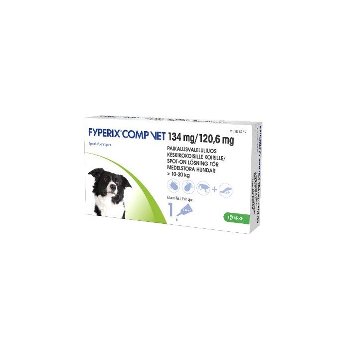FYPERIX COMP VET paikallisvaleluliuos 134 mg/120,6 mg koiralle yli 10 kg-20 kg 1,34 ml kuva 2
