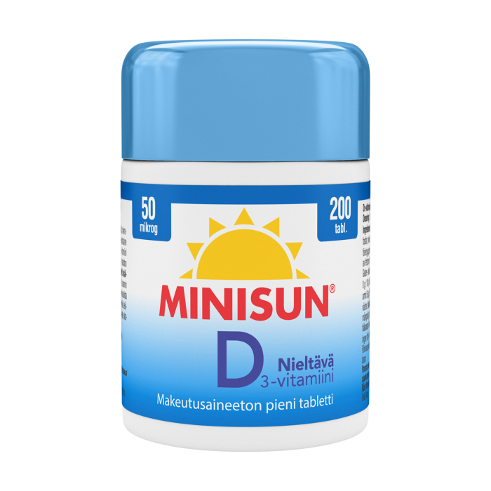 Minisun D-vitamiini Nieltävä 50 mikrog 200 tabl