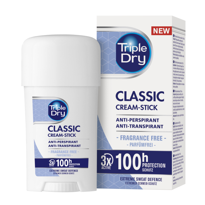 Triple Dry 100h Classic antiperspirant cream stick tuoksuton 45 ml