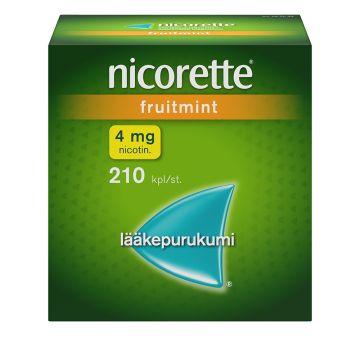 NICORETTE FRUITMINT lääkepurukumi 4 mg 210 fol