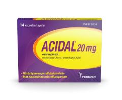 ACIDAL enterokapseli, kova 20 mg 14 fol