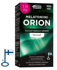 MELATONIINI ORION 1,9 MG SUUSSA HAJOAVA 100 TABL